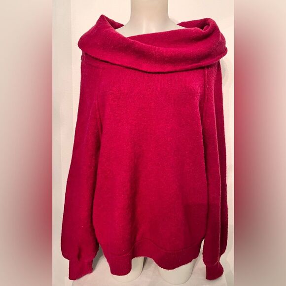 Free People Pink Sweater Cowl Neck -Small - Picture 3 of 6